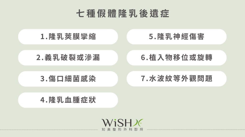 7種假體隆乳後遺症